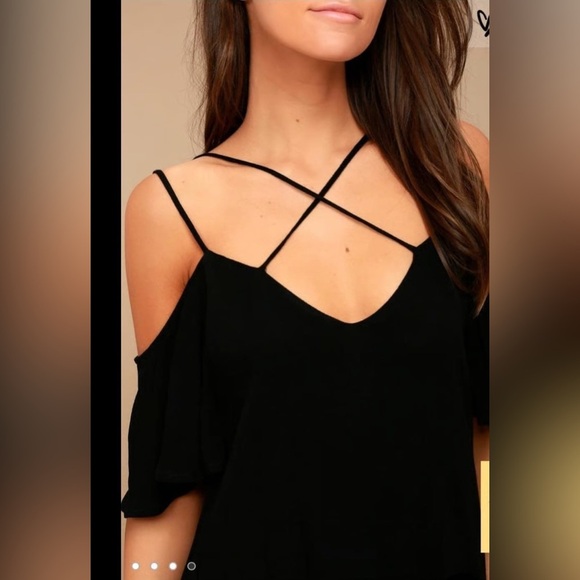 Lulu's Black Cold-Shoulder Mini Dress - Picture 6 of 12